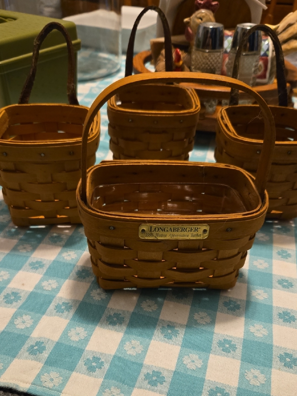 Longaberger 4 Small Woven Basket  in Honey Brown